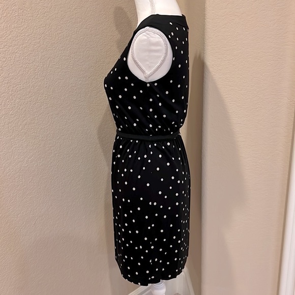 NEW LOFT Sleeveless Polka Dot Jersey Knit Dress XS Petite - Picture 5 of 12